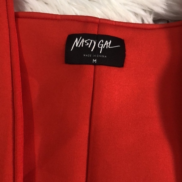 Nasty Gal Fit & Flare Orange Dress Size M.  NWT - Picture 6 of 11